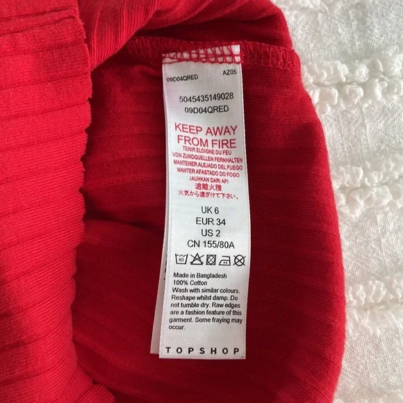 Red Ribbed Tank Top - Picture 5 of 5